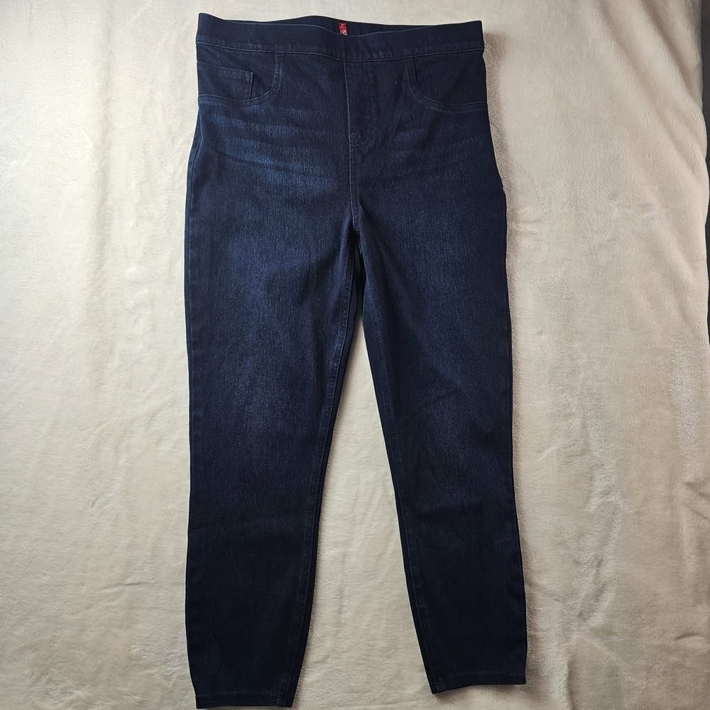 Spanx Women's XL Dark Blue Jeans pull on Jeggings stretch denim business casual